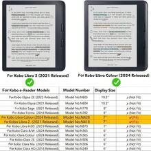 For KOBO Libra Color/2 7 Inch E-Reader Case Magnetic Cover N428 N418 Acrylic Split Protective Shell Auto Wake/Sleep 360 Rotation Detachable - Multicolor - View 6