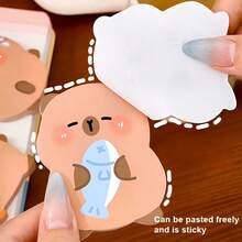 3Sets 60pcs/Set 300 Sticky Notes Shaped Like Capybaras, Easy To Tear Off, Suitable For Reminders, Notes, Bookkeeping, Studying, Office Use, Weddings, Classroom Rewards, Christmas, And More - Multicolor - View 8