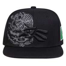1pc Men's Eagle Head Embroidered Snapback Hat, Street Fashion Casual Cap For Spring, Autumn, Travel, Beach