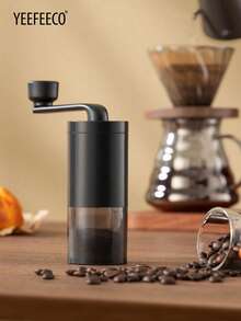 yeefeeco 1个手动咖啡豆研磨机，带大容量粉末储存盒，便携美观，简约风格，适合家庭、宿舍或办公室使用，咖啡配件，学习用品，返校季必备 - 黑色手動研磨機 - 查看 2