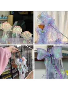 4cm Width 10/50 Yards Rainbow Organza Ribbon, Transparent Wide Craft Ribbon Suitable For Flowers, Bouquets, Wreaths, Weddings, Birthday Parties, Christmas Gifts, Hair Accessories, Decorations And More - Multicolor - View 5