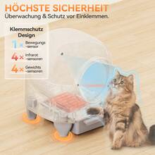 DEVOKO 80L Self-Cleaning Cat Litter Box, Pet-Friendly Automatic Cat Sandbox With 10L Large Excrement Box, App Control, Deodorization & Sand Scoop