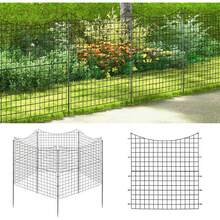 Decorative Garden Fence 5 Pack, 39''(H) X 14.5ft (L) Rustproof Metal Wire Border Outdoor Animal Barrier, No Dig Fencing Flower Bed Edging Fence For Yard Patio Landscape Decor - màu đen - Xem 5