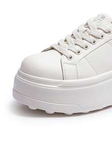 CAMEL CROWN Women's Casual Platform Sneakers, Comfortable Thick-Soled White Casual Shoes, Versatile Comfortable Thick-Soled Platform Sneakers - /black - View 2