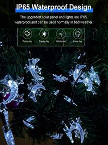 Solar Garden String Lights,Outdoor Waterproof IP65,Ramadan Moon And Star String Lights-20/50/100LEDS,5M 16.4Ft / 7M 23Ft / 12M 39Ft Fairy Light Dorm Room Lamp For Garden, Courtyard, Tree Decoration, House, Camping, Patio, Bedroom ,Christmas, Eid Al Fitr, New Year, Party Decoration - Black - View 3