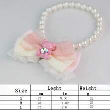 Heart Diamond Bear Pet Necklace Lace Bowknot Puppies And Kittens Bow Tie Collar Cute Prince Style Cat And Dog Decorative Accessories Cat Stuff Dog Collar - Multicolor - View 3