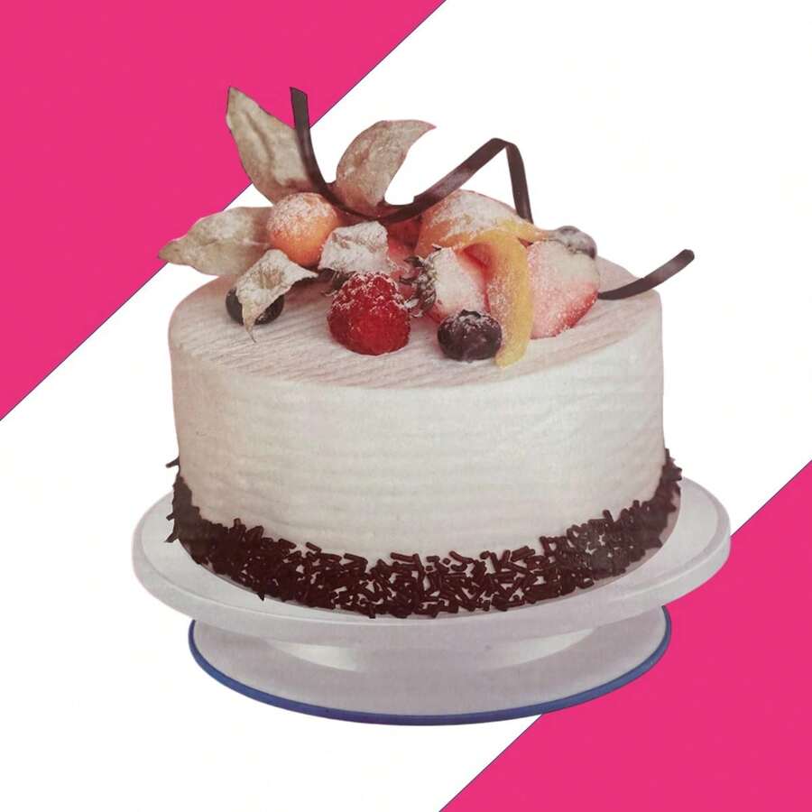 Base Giratoria Blanca para Pastel (28 cm) con base de goma antideslizante, excelente para Repostería 1 pza. - Blanco - Ver 1