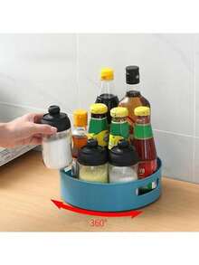 Multi-Function Rotating Tray Kitchen Organizer Cosmetics Organizer Non-Slip Storage Tray - Multicolor - View 9