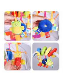 婴儿推车玩具，毛绒悬挂婴儿摇铃感官玩具适用于婴儿床移动婴儿床，适合新生儿、男孩和女孩，是圣诞节、生日的理想礼物