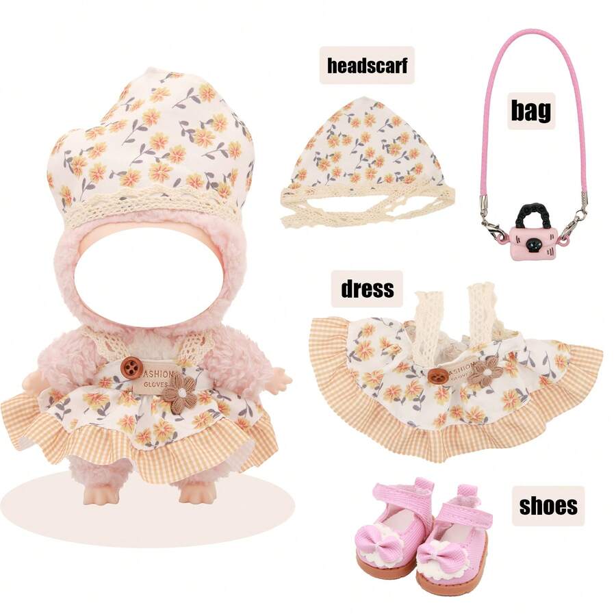 Christmas Season Sweater, Scarf, Chain Bag Set, For Labubu, Halloween, Christmas, Holiday, Birthday Gift (Excluding Plush Doll) - Multicolor - View 1