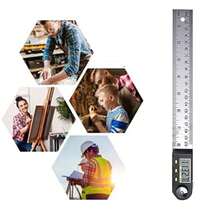 Digital Angle Finder Protractor 200mm Multifunctional Digital Display Angle Finder Ruler for Woodworking Construction - Plateado - Ver 1