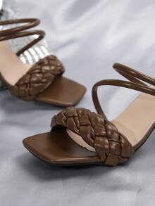 Giày sandal quai ngang kiểu Pháp thanh lịch, gót chunky, thích hợp cho hẹn hò, mua sắm, đi làm, công sở, họp mặt, tiệc tùng, du lịch, thời trang, đa năng, thoải mái. - màu nâu - Xem 6