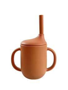 1pc Baby Silicone Straw Cup, Large Capacity Double-Handled Cup, Easy Grip, Anti-Drop, With Straw, Suitable For Infant & Toddler Drinking - Multicolor - View 16