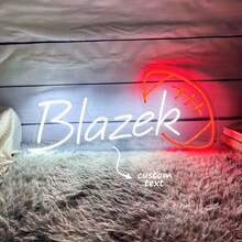 Décoration murale à lumière néon USB personnalisable et gradable, enseigne au néon personnalisée, décoration de chambre à coucher au néon, cadeau pour mariage, anniversaire, Noël, Saint-Valentin - football - Voir 4
