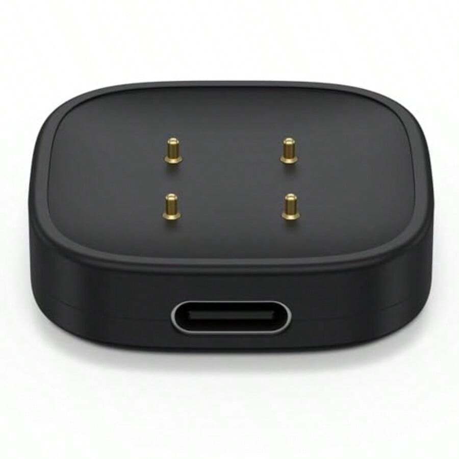 Adaptador de cargador USB C para Fitbit Versa 3/Versa 4/Sense/Sense 2/ Estación de carga USB C portátil para viajes compatible con Fitbit Sense 1/2 Versa 3/4 Accesorio para smartwatch - Negro - Ver 1