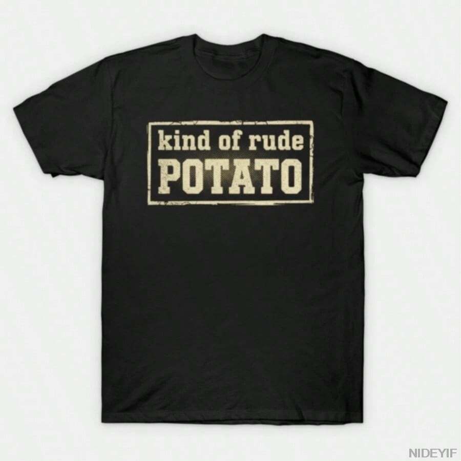 Camiseta de texto simple con cita sarcástica y divertida de patata grosera para hombres y mujeres, 100% algodón, camisetas de manga corta 1210-2 - Negro - Ver 1