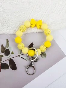 1 chiếc móc khóa hình nơ bằng silicon acrylic đính đá và hạt cườm, phụ kiện trang trí túi xách dễ thương, quà tặng cho phụ nữ và bé gái, quà sinh nhật. - Nhiều màu - Xem 9
