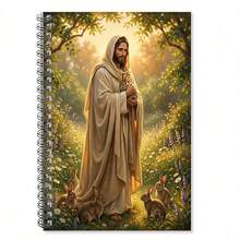 1 本《耶稣与兔子》笔记本，复活节礼物，宗教礼物，螺旋装订，封面为耶稣拥抱兔子的神圣图案，笔记本，记录信仰和生活感悟，笔记本，复活节主日学奖品，笔记本，基督教家庭纪念品，个人整理，笔记本 - 1pc - 查看 2