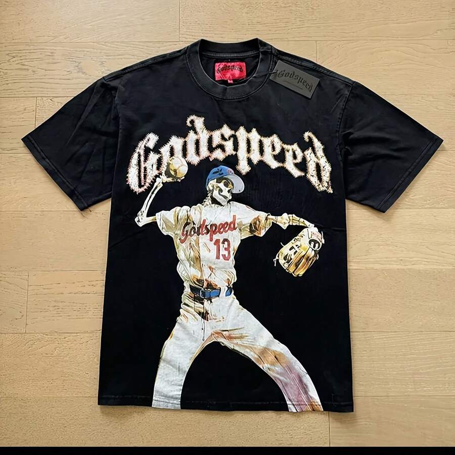 Designer S T Shirt God Speed Hip Hop Tee Beach Hipster Fabric Printing - Style 10 - View 1