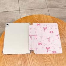 DECOPHONE 可爱卡通粉色蝴蝶结、星星、爱心双面亚克力透明水晶保护壳，适用于第7、8（10.2英寸）和第10代iPad。内置笔槽，支持睡眠/唤醒功能，多种折叠支架方式。是万圣节和新年的理想礼物。 - 彩色 - 查看 8