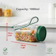 Green Salad Container, Mason Jar With Side Opening And Leak-Proof Lid, Microwave/Dishwasher/Fridge - Sealed Salad Container With Dressing Pot, Stackable Creative Design, Suitable For Meal Prep, Lunch, Dinner, Office Use, Salad Pod, Vertical Layering Salad Pod - Multicolor - View 4