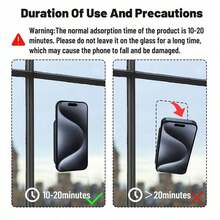 1pc Magnetic Phone Holder Sticker, 24pcs Super Suction Cup, Silicone Material, Suitable For Multiple Scenes, Can Be Attached To Walls, Glass And Other Surfaces, Easy To Carry, Size 3.54 Inch X 2.36 Inch, Fit Most Phones CYQO - 彩色 - 查看 2