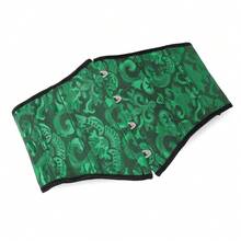 1件装女士短款提花束腰带，提胸塑形，适合派对和日常穿着 - 墨綠色 - 查看 5