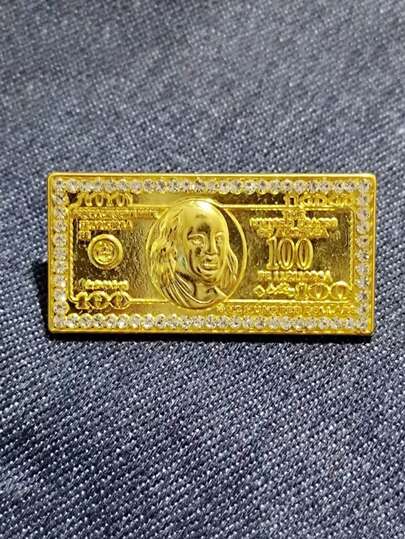 1 st. moderiktig hiphop-dollarseddelmärke, lämplig för herrkläder och fester, perfekt present till Halloween, jul, påsk, pojkvän