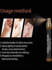 1瓶10毫升女士香水喷雾，茉莉、麝香、薰衣草、香草奶油香调，持久留香，温和不刺激，花香迷人，适合各种场合，如约会、派对等，是送给她的完美礼物，共有3种款式可选。 - 香草奶油 - 查看 5