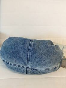 peach tree 1 chiếc túi đeo vai hình lưỡi liềm họa tiết cây đào, kiểu dáng tối giản thời trang, màu trơn, dung tích lớn, dây đeo có thể điều chỉnh, nhiều ngăn, phong cách cổ điển, giản dị, nhẹ, túi đeo chéo hình lưỡi liềm bằng nylon đã qua xử lý chống mối mọt, thích hợp cho ngày Valentine. - Màu xanh nhạt - Xem 12