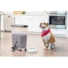 Pet Food Storage Container For Dogs And Cats, 37.5 Pounds Capacity With Airtight Seal And Included Scoop - Multicolor - View 3