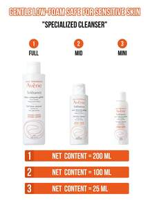 Avene Sữa rửa mặt dịu nhẹ Tolerance, dung tích 200ml (dung tích lớn)/100ml (dung tích vừa)/25ml (dung tích nhỏ), được thiết kế đặc biệt cho da nhạy cảm đến cực kỳ nhạy cảm, thích hợp cho mặt, mắt và môi, giúp da mềm mại và dễ chịu, dưỡng ẩm nhẹ nhàng, làm dịu và làm sạch, ít gây kích ứng, phù hợp cho cả da nhạy cảm và da khỏe mạnh, lý tưởng cho học sinh, nhân viên văn phòng, người đi làm sử dụng hàng ngày, và cũng là món quà thiết yếu cho bạn bè và gia đình trong chăm sóc da mặt hàng ngày. - Sữa rửa mặt dịu nhẹ Avene - Xem 4