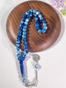 1 件穆斯林祈祷珠 45 件/10 毫米亚克力仿琥珀单链手链 - 彩色 - 查看 40