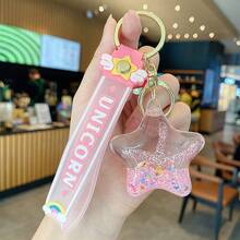 Cute Exquisite Starfish Oil-Filled Quicksand Bottle Keychain, Floating School Bag Pendant For Women Kids Students, Perfect Gift, Birthday Gift, Ideal Gift, Surprise Gift, Holiday Gift, Seasonal Gift, Gift - Multicolor - View 12