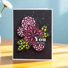 Creative Flower Cutting Dies, DIY Scrapbooking Album And Embossing Stencil, Greeting Card Making Tool, Card Paper Cutting Crafts ,Gift Card Making Template Die Cuts. - Silver - View 2