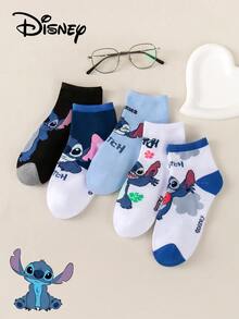 Disney 1/5/10 Double Women's Spring/Summer Stitch Socks "Star Baby"Comfortable And Breathable/Interesting Style Invisible Socks For Daily Wearing/International Women's Day/St. Patrick's Day/Women's Socks, Stitch Women's Boat Socks Gifts, Summer Invisible Socks, Cartoon Animation Socks, Men's Short Socks, Stitch Novelty Fun Socks, Comfortable And Breathable Fashion Women's Novelty Invisible Socks, Socks - Multicolor - View 2