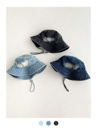 Vintage Washed Distressed Bucket Hat For Women, Large Brim Sun Protection Hiking Camping Fishing Hat, Solid Color Soft Denim Outdoor Travel Climbing Hat, Spring/Summer