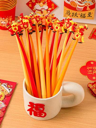 Cute Innovative Horse-Shaped Nodding Pen, Exclusive For Year Of The Horse - Perfect For Classroom Rewards, New Year Stationery Gifts, And Student Signature Pens.