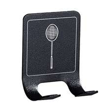 New Universals Tennis Racket Holder Wall Mounted Racket Rack Stainless Steel Wall Hook Badminton Racket Holder - Black - View 10