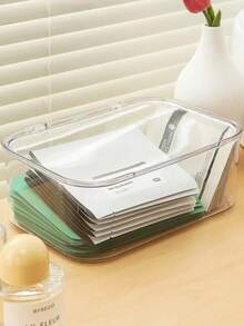 1个首饰收纳盒，翻盖透明防尘盒，适用于发夹、发带、松紧带等，桌面收纳整理盒，可堆叠收纳盒，适用于抽屉、梳妆台、浴室，女友礼物，适合阳光旅行、返校季、房间装饰 - 無色 - 查看 18