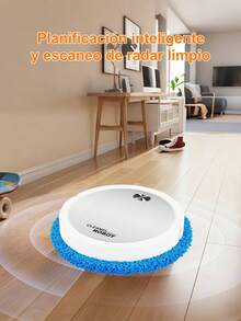 1 Piece White/Black Robot Sweeper, Smart Sweeper Robot Vacuum Cleaner, Robot Vacuum And Mop Combo, USB Rechargeable, Wet And Dry Fully Automatic Mop Machine With Spray Function And Wet And Dry Pads, Free Your Hands For Pet Hair And Mop Cleaner, Hard Floors And Carpets, Suitable For Scenarios In Homes, Offices, Bedrooms, Hallways, Etc. - 白色 - 查看 3
