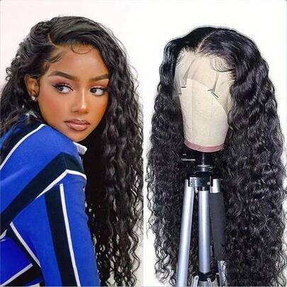 MECRY [Curly Water Wave Wig] 180% Density Water Wave Lace Front Wig - Pre-Plucked Hairline, Curly, Comfortable For Daily Wear & Special Occasions, Glueless - Wig Accessories