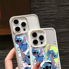 Disney What Lilo & Stitch Patterned Phone Case Featuring A Cute Character Design. Compatible With IPhone 17, 16, 15, 14, 13, 12, And 11 Pro Models. Made Of Durable TPU, Providing Shockproof Protection. This Case Makes A Fun Gift For Anyone Who Loves Playful Designs, Perfect For Birthdays, Holidays, And Special Occasions. - Black - View 3