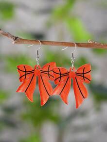 1 Đôi bông tai nữ lấy cảm hứng từ thể thao, kiểu dáng cổ điển, hình nơ bằng acrylic, dùng trong bóng chày, bóng đá, bóng rổ, bóng mềm, phụ kiện ngày thi đấu, quà tặng cho người đam mê thể thao. - Nhiều màu - Xem 4