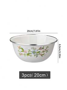 shoxil 1/3pcs Enamel Bowls, Fragrant Enamel Bowls, 14/18/22cm, Dinner Bowls, Rice Bowls, Fruit Plates, Plates, Salad Bowls, Home & Restaurant Use - Bowl - View 9