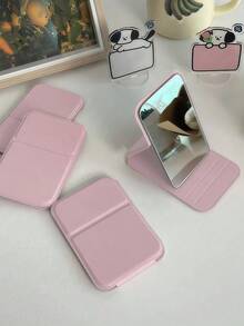 3pcs Portable Foldable Makeup Mirror, PU Leather Compact Mirror, Suitable As Gift, Travel Essential, Cosmetic Necessity, Easy To Store, Ideal For Birthday, Graduation, Halloween, Christmas Gifts (3/2/1pc Available)