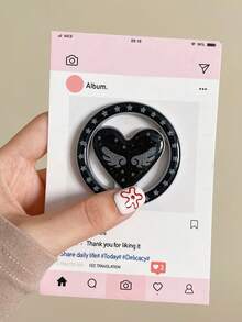 1pc Glitter Wing Folding Stand, Premium Metal Heart Shaped Magsafe Magnetic Phone Holder, Cute Magnetic Phone Stand, Portable Cartoon Phone Folding Stand - Multicolor - View 13