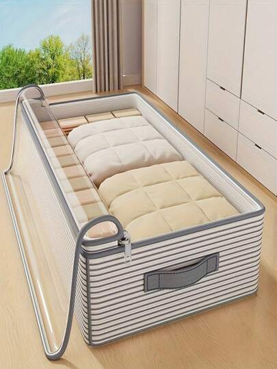 Large Storage Organizer Bag - Heavy-Duty Non-Woven Fabric With Transparent Window, Multi-Layer Clothing Storage Box, Suitable For Wardrobe, Under Bed, Travel - Space-Saving Vertical Storage, Suitable For Women's Fashion, Bedroom, Household - Elegant Modern Design, Clothing Storage Organizer S