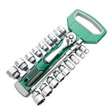 Shoze 3/8" 72-Tooth Drive Ratchet Socket Set 20PCS - Durable Mechanics Tool For Car Repair & Maintenance - 20pcs 3/8" - View 11