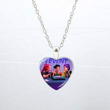 1件欧美风蕾丝心形KPOP女巫狩猎少女组合锁骨链，日常百搭水晶镶嵌吊坠项链，角色颈链，猎魔人姐妹会配饰 - 彩色 - 查看 7